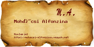 Mohácsi Alfonzina névjegykártya